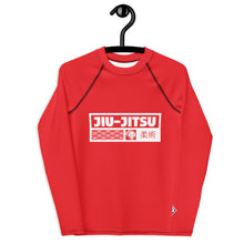 Youth Boys Long Sleeve Jiu-Jitsu Rash Guard – BJJ Training Compression Shirt - Scarlet