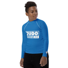 Youth Boys Long Sleeve Judo Rash Guard – Martial Arts Compression Shirt - Azul Boys Exclusive Judo Long Sleeve Rash Guard Youth