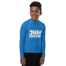 Youth Boys Long Sleeve Judo Rash Guard – Martial Arts Compression Shirt - Azul Boys Exclusive Judo Long Sleeve Rash Guard Youth
