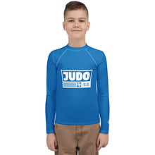 Youth Boys Long Sleeve Judo Rash Guard – Martial Arts Compression Shirt - Azul Boys Exclusive Judo Long Sleeve Rash Guard Youth