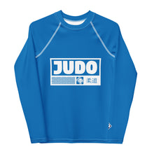 Youth Boys Long Sleeve Judo Rash Guard – Martial Arts Compression Shirt - Azul Boys Exclusive Judo Long Sleeve Rash Guard Youth