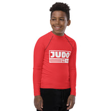 Youth Boys Long Sleeve Judo Rash Guard – Youth Martial Arts Training Shirt - Scarlet Boys Exclusive Judo Long Sleeve Rash Guard Youth