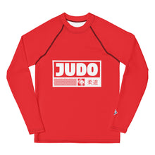 Youth Boys Long Sleeve Judo Rash Guard – Youth Martial Arts Training Shirt - Scarlet Boys Exclusive Judo Long Sleeve Rash Guard Youth