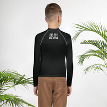 Youth Boys Long Sleeve Rash Guard – Classic Jiu-Jitsu Base Layer Top – Noir