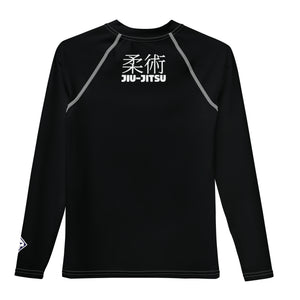 Youth Boys Long Sleeve Rash Guard – Classic Jiu-Jitsu Base Layer Top – Noir