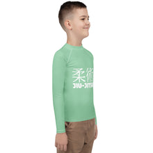 Youth Boys Long Sleeve Training Rash Guard – Classic Jiu-Jitsu Design – Vista Blue