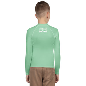 Youth Boys Long Sleeve Training Rash Guard – Classic Jiu-Jitsu Design – Vista Blue