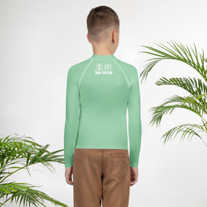 Youth Boys Long Sleeve Training Rash Guard – Classic Jiu-Jitsu Design – Vista Blue