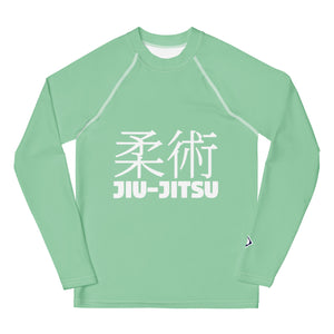 Youth Boys Long Sleeve Training Rash Guard – Classic Jiu-Jitsu Design – Vista Blue