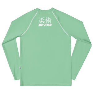 Youth Boys Long Sleeve Training Rash Guard – Classic Jiu-Jitsu Design – Vista Blue