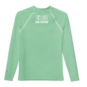 Youth Boys Long Sleeve Training Rash Guard – Classic Jiu-Jitsu Design – Vista Blue