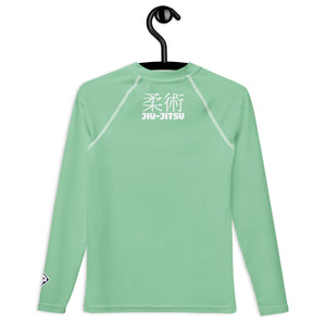Youth Boys Long Sleeve Training Rash Guard – Classic Jiu-Jitsu Design – Vista Blue