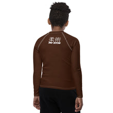 Youth Boys Martial Arts Rash Guard – Long Sleeve Jiu-Jitsu Uniform Top – Chocolate
