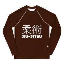 Youth Boys Martial Arts Rash Guard – Long Sleeve Jiu-Jitsu Uniform Top – Chocolate