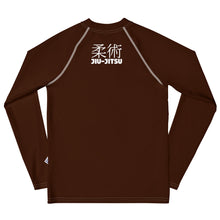 Youth Boys Martial Arts Rash Guard – Long Sleeve Jiu-Jitsu Uniform Top – Chocolate