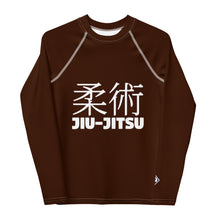 Youth Boys Martial Arts Rash Guard – Long Sleeve Jiu-Jitsu Uniform Top – Chocolate