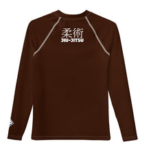 Youth Boys Martial Arts Rash Guard – Long Sleeve Jiu-Jitsu Uniform Top – Chocolate