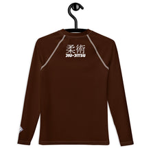 Youth Boys Martial Arts Rash Guard – Long Sleeve Jiu-Jitsu Uniform Top – Chocolate