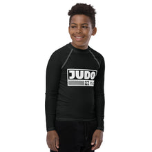 Youth Boys Martial Arts Rash Guard – Long Sleeve Judo Training Top - Noir Boys Exclusive Judo Long Sleeve Rash Guard Youth