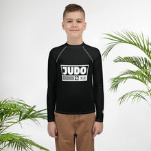 Youth Boys Martial Arts Rash Guard – Long Sleeve Judo Training Top - Noir Boys Exclusive Judo Long Sleeve Rash Guard Youth
