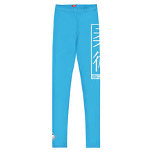 Youth Boys No-Gi Jiu-Jitsu Leggings – Solid Color Training Pants - Cyan Boys Exclusive Jiu-Jitsu Leggings Youth