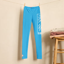 Youth Boys No-Gi Jiu-Jitsu Leggings – Solid Color Training Pants - Cyan Boys Exclusive Jiu-Jitsu Leggings Youth
