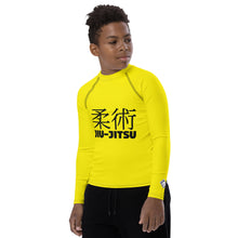 Youth Boys No-Gi Jiu-Jitsu Rash Guard – Classic Long Sleeve Style – Golden Sun