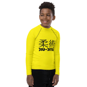 Youth Boys No-Gi Jiu-Jitsu Rash Guard – Classic Long Sleeve Style – Golden Sun