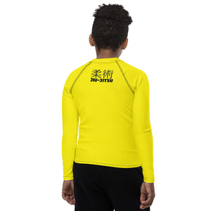 Youth Boys No-Gi Jiu-Jitsu Rash Guard – Classic Long Sleeve Style – Golden Sun