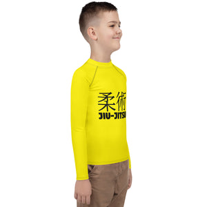 Youth Boys No-Gi Jiu-Jitsu Rash Guard – Classic Long Sleeve Style – Golden Sun