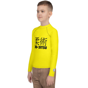 Youth Boys No-Gi Jiu-Jitsu Rash Guard – Classic Long Sleeve Style – Golden Sun