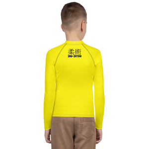 Youth Boys No-Gi Jiu-Jitsu Rash Guard – Classic Long Sleeve Style – Golden Sun