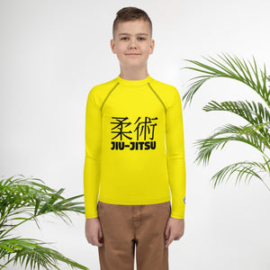Youth Boys No-Gi Jiu-Jitsu Rash Guard – Classic Long Sleeve Style – Golden Sun