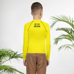Youth Boys No-Gi Jiu-Jitsu Rash Guard – Classic Long Sleeve Style – Golden Sun