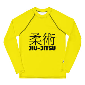 Youth Boys No-Gi Jiu-Jitsu Rash Guard – Classic Long Sleeve Style – Golden Sun