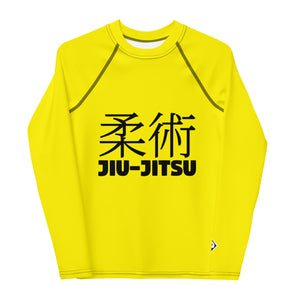 Youth Boys No-Gi Jiu-Jitsu Rash Guard – Classic Long Sleeve Style – Golden Sun