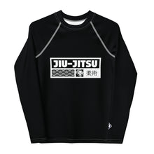 Youth Boys Premium BJJ Rash Guard – Long Sleeve No-Gi Training Shirt - Noir Boys Exclusive Jiu-Jitsu Long Sleeve Rash Guard Youth