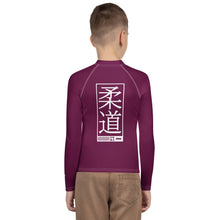 Youth Boys Premium Judo Rash Guard – Long Sleeve Athletic Training Shirt - Tyrian Purple Boys Exclusive Judo Long Sleeve Rash Guard Youth