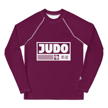 Youth Boys Premium Judo Rash Guard – Long Sleeve Athletic Training Shirt - Tyrian Purple Boys Exclusive Judo Long Sleeve Rash Guard Youth