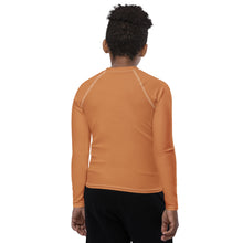 Youth Boys Rash Guard – Long Sleeve Top for BJJ, MMA & Sports – Raw Sienna