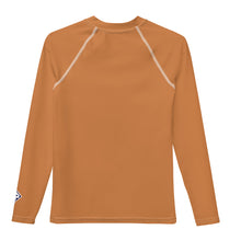 Youth Boys Rash Guard – Long Sleeve Top for BJJ, MMA & Sports – Raw Sienna