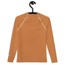 Youth Boys Rash Guard – Long Sleeve Top for BJJ, MMA & Sports – Raw Sienna