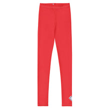 Youth Boys Solid Color Leggings – Comfortable Athletic Training Pants - Scarlet