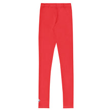 Youth Boys Solid Color Leggings – Comfortable Athletic Training Pants - Scarlet