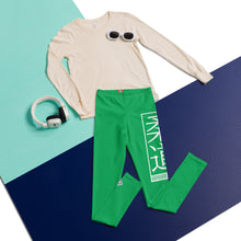Youth Boys Solid Color Martial Arts Leggings – Judo Training & Workout Pants - Jade