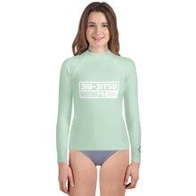 Youth Girls BJJ Fightwear Rash Guard – Long Sleeve Performance Shirt - Surf Crest