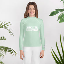 Youth Girls BJJ Fightwear Rash Guard – Long Sleeve Performance Shirt - Surf Crest