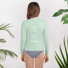 Youth Girls BJJ Fightwear Rash Guard – Long Sleeve Performance Shirt - Surf Crest