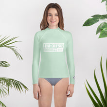 Youth Girls BJJ Fightwear Rash Guard – Long Sleeve Performance Shirt - Surf Crest