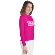 Youth Girls BJJ Rash Guard – Long Sleeve Compression Training Shirt - Hollywood Cerise